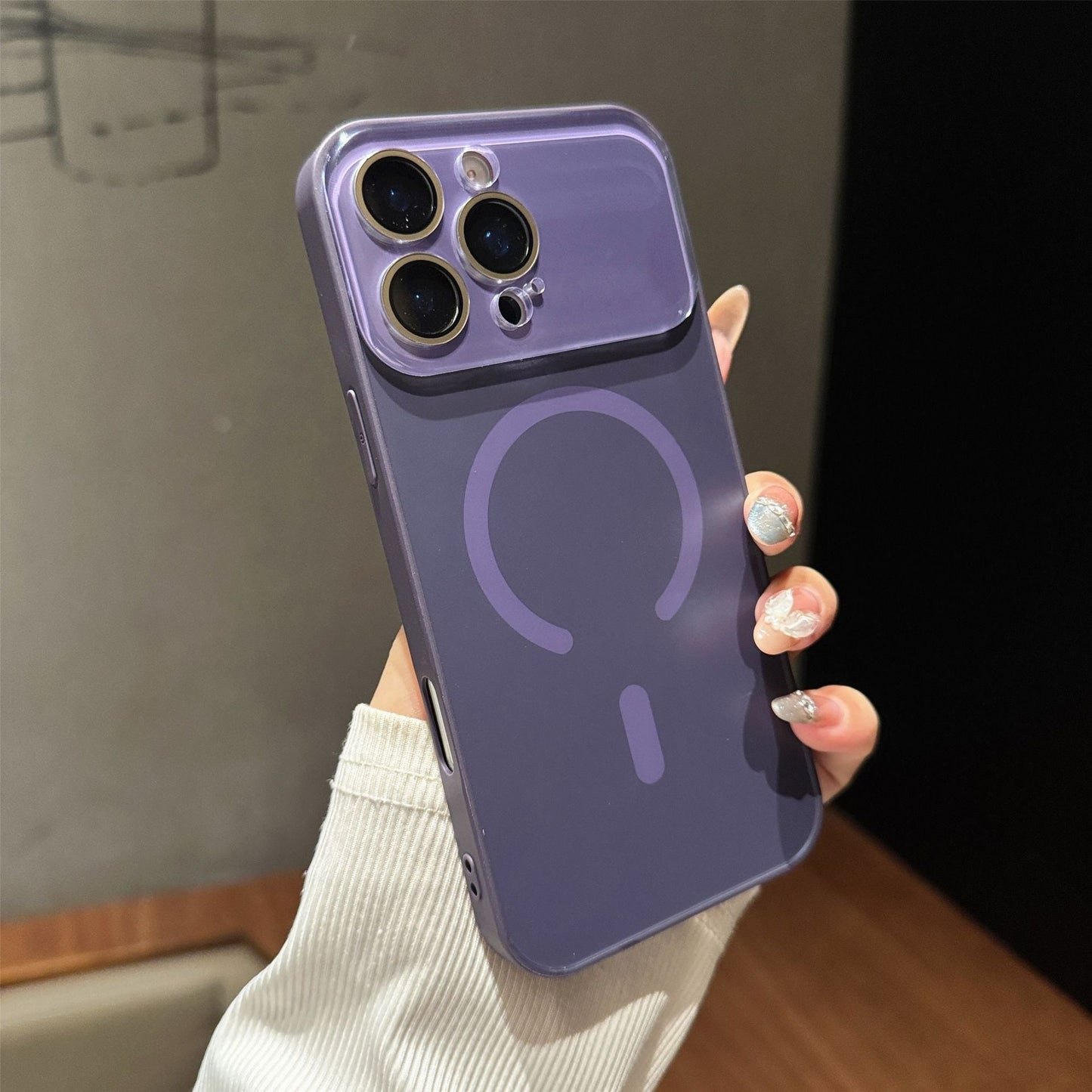 iPhone 17 Matte AG Magnetic Phone Case with Large View Window