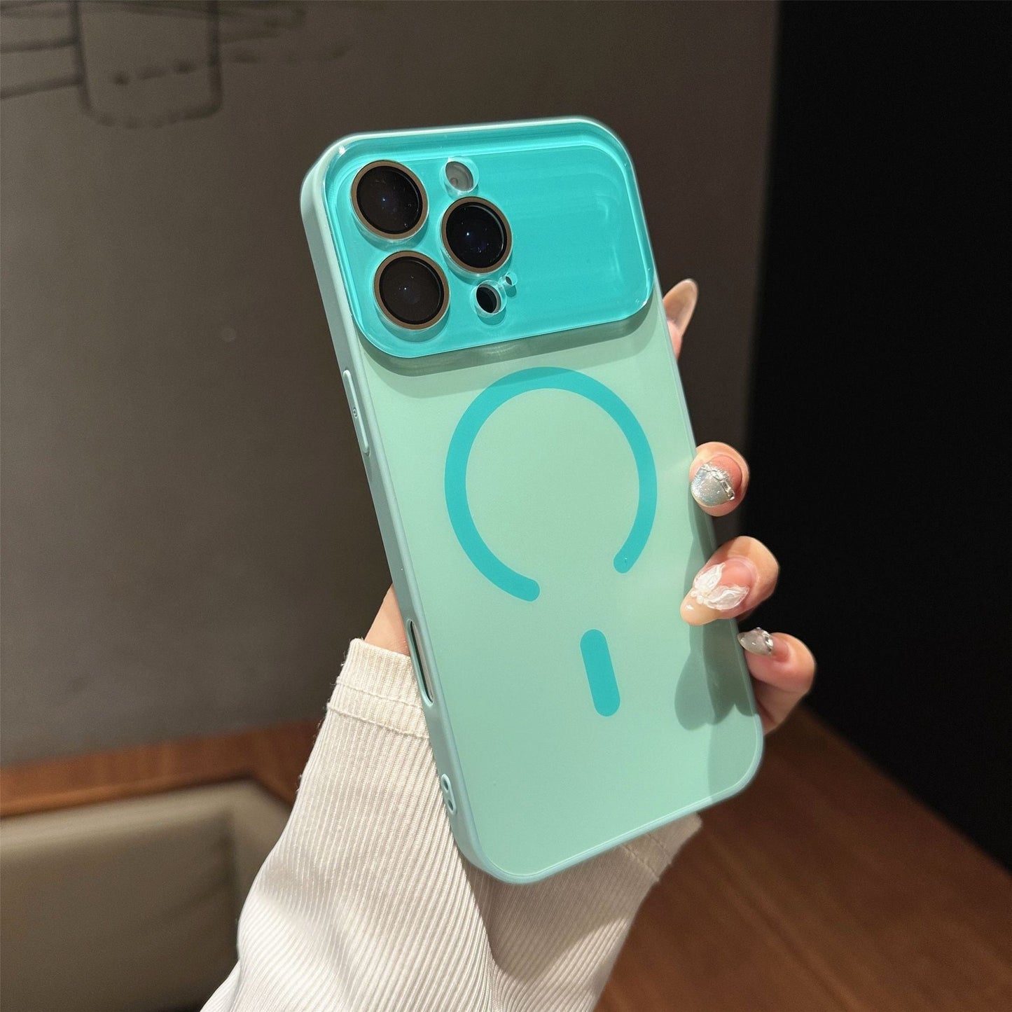 iPhone 17 Matte AG Magnetic Phone Case with Large View Window