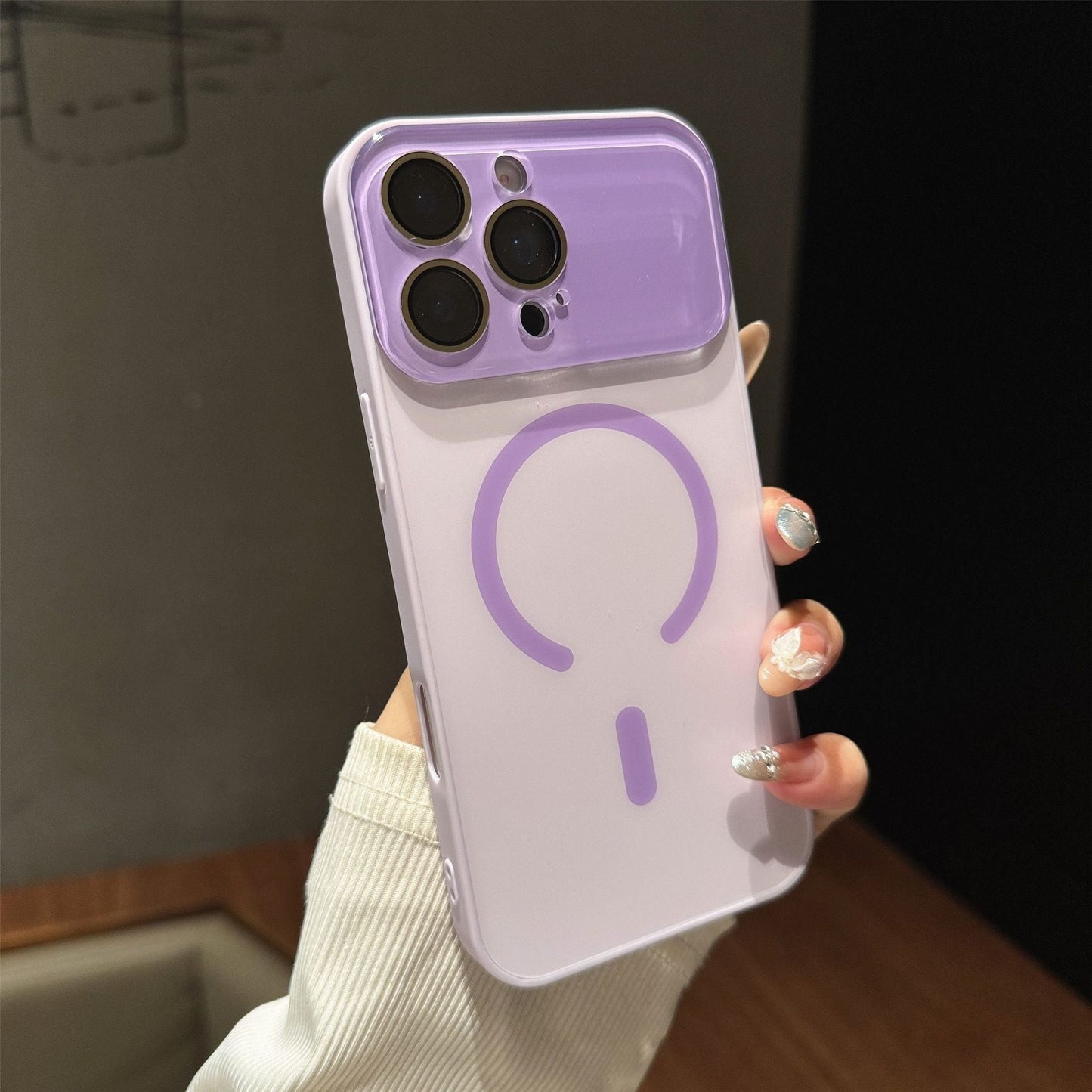 iPhone 17 Matte AG Magnetic Phone Case with Large View Window