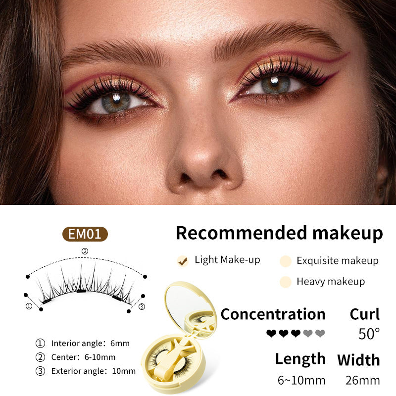 Good news for beginners, a portable magnetic false eyelash storage box without glue