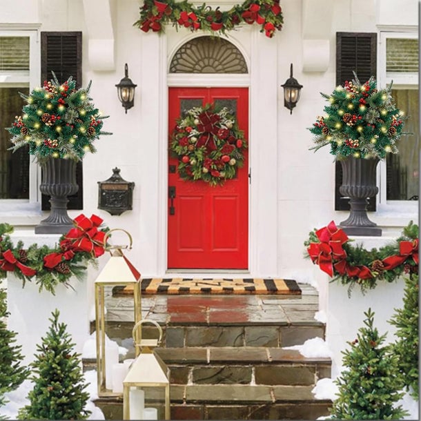 🔥🔥Final 5 Hours: 50% OFF🎄Pre-lit Artificial Christmas Tree Urn Filler💐