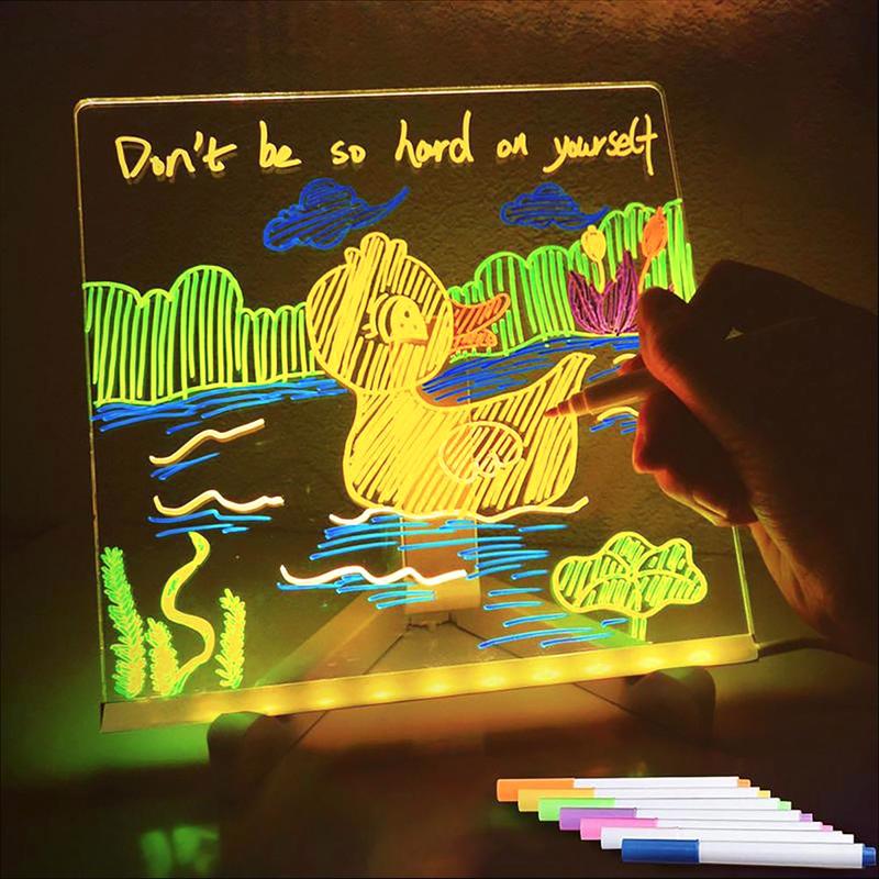 🎁Creative Rewritable Acrylic LED Message Board 🎨 (set come with 7 Pens)