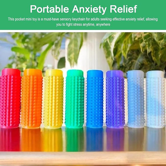 4PCS Little Ouchies Pain Fidget, Pocket Mini Fidget Toy for Adults, Pain Stim Fidget, 3D Printed Venting Key Pendant, Spiky Grippie Stim Keychain ，Novelty Gifts for Friends