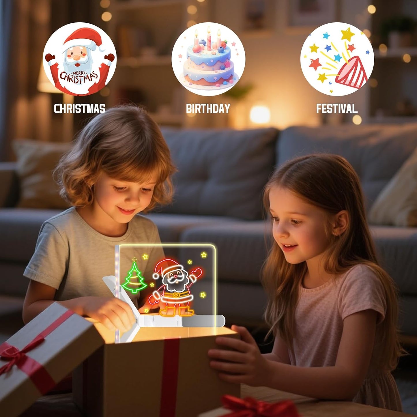 🎁Creative Rewritable Acrylic LED Message Board 🎨 (set come with 7 Pens)