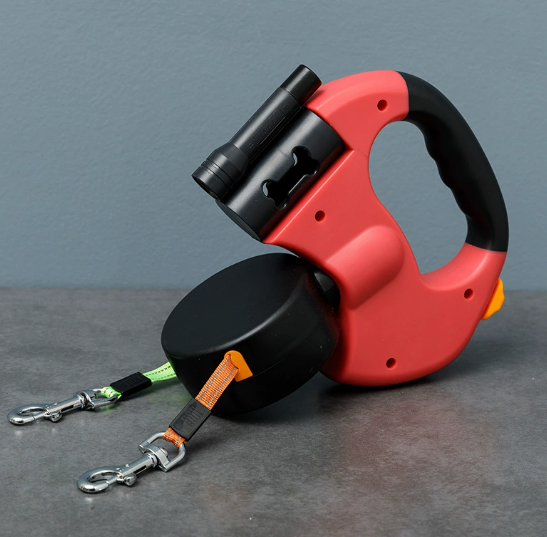 One-to-two dog leash for medium and small dogs, automatically retractable dog leash.