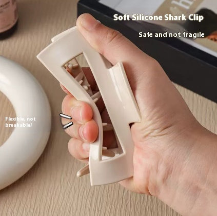 2025 new soft silicone shark clip Korean ins high-end large grab clip