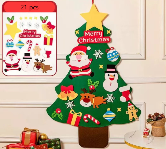New felt Christmas tree children's handmade educational DIY Christmas decoration pendant