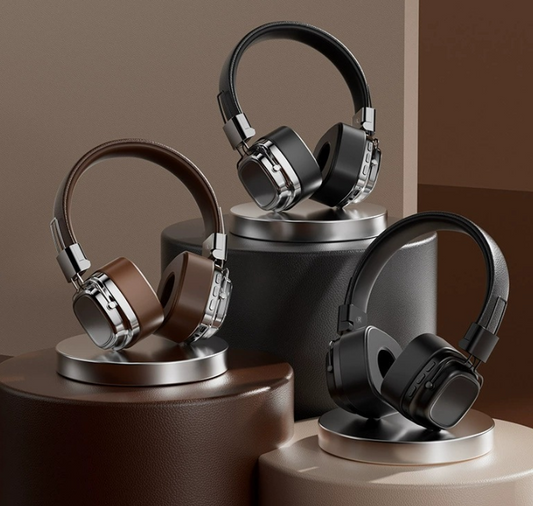 Retro on-ear true wireless Bluetooth headset with heavy bass noise reduction and high-quality sound