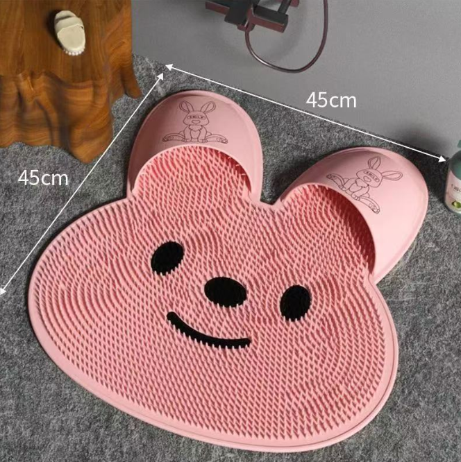 New silicone foot scrubber, exfoliating shower mat, massage mat, bathroom anti-slip mat, bath and foot scrubber