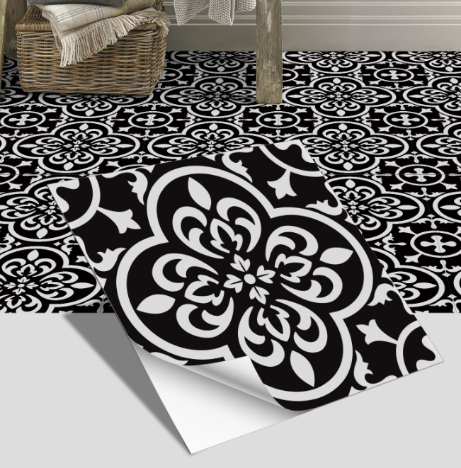 European style ceramic tile flooring, bathroom and bedroom floor decoration, thickened frosted wall stickers, waterproof and self-adhesive.