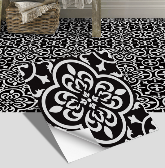 European style ceramic tile flooring, bathroom and bedroom floor decoration, thickened frosted wall stickers, waterproof and self-adhesive.