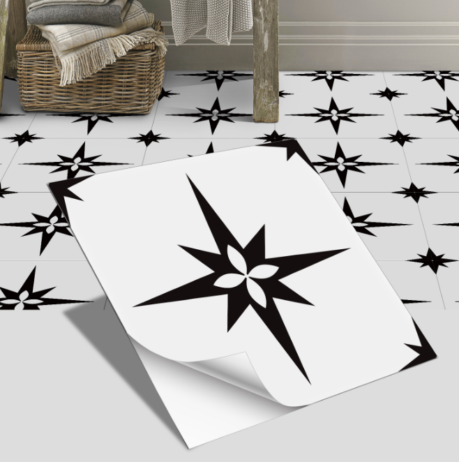 European style ceramic tile flooring, bathroom and bedroom floor decoration, thickened frosted wall stickers, waterproof and self-adhesive.