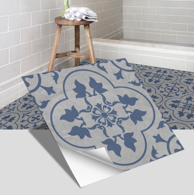 European style ceramic tile flooring, bathroom and bedroom floor decoration, thickened frosted wall stickers, waterproof and self-adhesive.