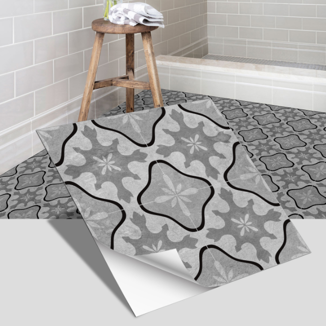 European style ceramic tile flooring, bathroom and bedroom floor decoration, thickened frosted wall stickers, waterproof and self-adhesive.
